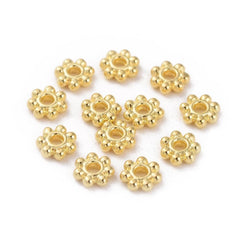 Spacer 4.5mm Flower, Gold Beads 100/pk