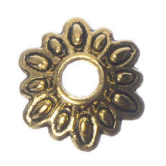 8mm Antique Gold Bead Caps 20/pk