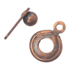 7.5mm Antique Copper Button Clasp 5/pk