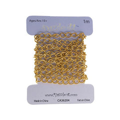 Chain Curb 3.5x5mm Links Brass 1m