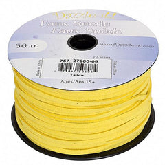 3mm Faux Suede Lace Yellow 50m