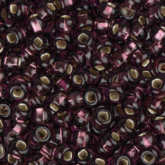 8/0 Czech Seed Beads #1008V Silver Lined Purple 22g