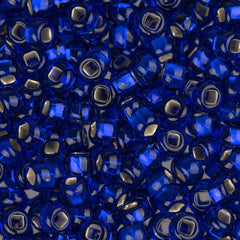 8/0 Czech Seed Beads #1009V Silver Lined Royal Blue 22g
