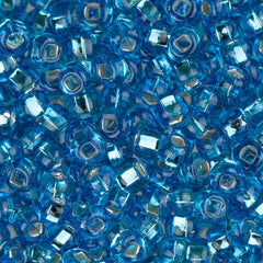 8/0 Czech Seed Beads #1012V Silver Lined Light Blue 22g
