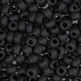 8/0 Czech Seed Beads #1025V Opaque Matte Black 22g