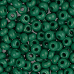 8/0 Czech Seed Beads #1579V Opaque Medium Dark Green 22g