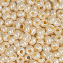 8/0 Czech Seed Beads #1601V Opaque Pearl Eggshell 22g