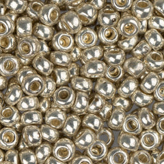 8/0 Czech Seed Beads #1606V Metallic Silver 22g