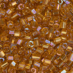 10/0 Czech 2 Cut Seed Beads Transparent Topaz AB 22g