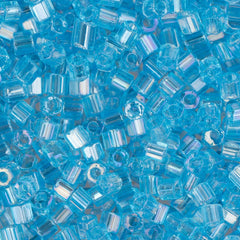 10/0 Czech 2 Cut Seed Beads Transparent Light Aqua AB 22g