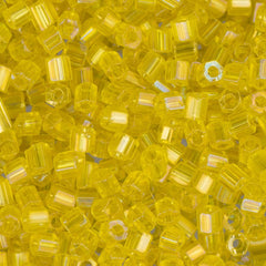10/0 Czech 2 Cut Seed Beads Transparent Yellow AB 22g