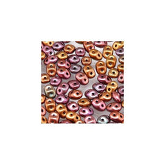 Czech Miniduo Beads 6g Crystal Violet Rainbow