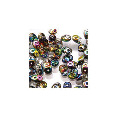 Czech Miniduo Beads 8g Crystal Vitrail