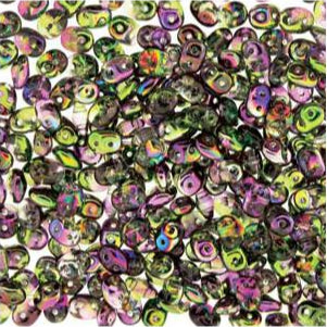 *Czech Miniduo Beads Magic Violet Green 8g