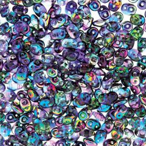 *Czech Miniduo Beads Magic Blue Pink 6g