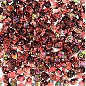 *Czech Miniduo Beads Magic Red Brown 8g