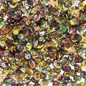 *Czech Miniduo Beads Magic Yellow Brown 8g
