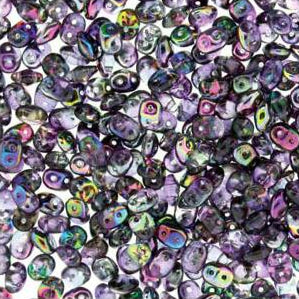 *Czech Miniduo Beads Magic Violet Grey 8g