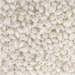 Tchèque Miniduo Perles 8g Craie Blanc Lustre
