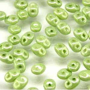 Tchèque Miniduo Perles 8g Craie Vert Clair Lustre