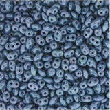 *Czech Miniduo Beads 8g Chalk Blue Luster
