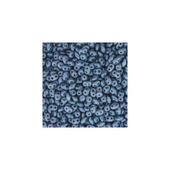 Czech Miniduo Beads 8g Chalk Blue Luster