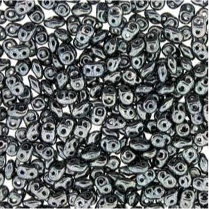 Tchèque Miniduo Perles 8g Jet Hématite