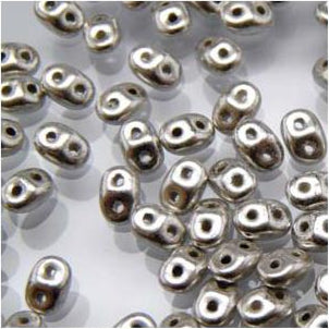 Tchèque Miniduo Perles 8g Jet Argent Pastel Mat