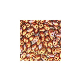 *Czech Miniduo Beads 8g Coral Red Iris Luster