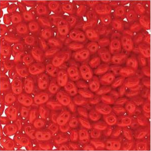 Tchèque Miniduo Perles 8g Corail Rouge