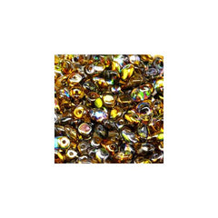 Czech Superuno Beads 22g Crystal Magic Orange Grey