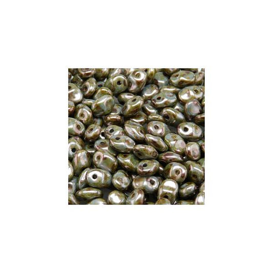 Perles Tchèques Superuno 22g Craie Lazure Bleu