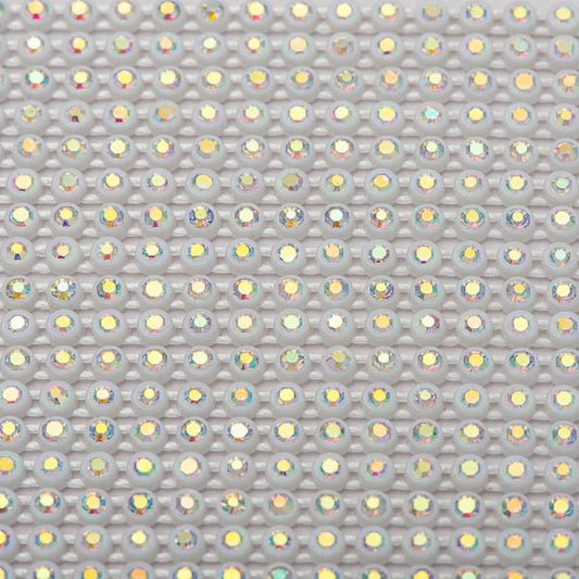 Plastic Rhinestone Banding 2mm White/Crystal AB by the Yard