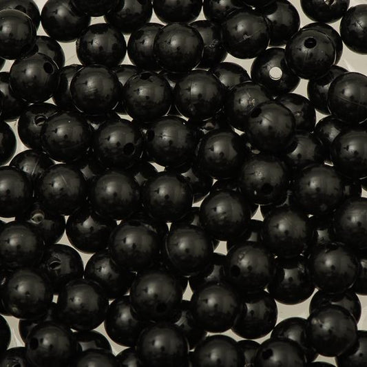 Perles Rondes En Plastique 8mm 1000/pk - Noir