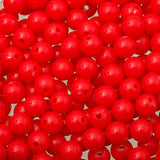 Perles Rondes En Plastique 8mm 1000/pk - Rouge Fluorescent