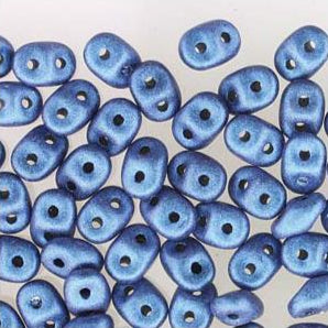 Tchèque Miniduo Perles 8g Métallisé Daim Bleu