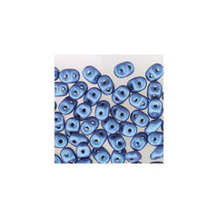 Czech Miniduo Beads 8g Metallic Suede Blue