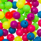 Perles rondes en plastique de 8 mm 100/pk - Mélange néon
