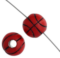 12mm Basketball Plastic Sports Beads 10/pk