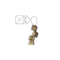 Czech 6mm Pyramid Stud Beads 25/strand - Crystal Amber