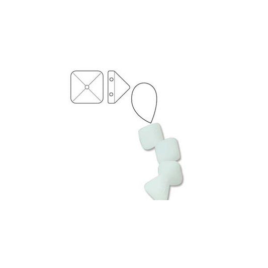 Perles tchèques à tige pyramidale 6mm 25/fil - Blanc