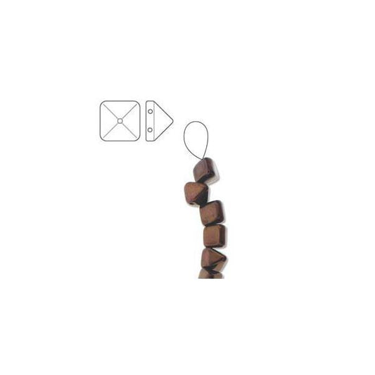 Perles à clous pyramides tchèques de 6 mm 25/fil - Jet Vega