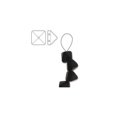Czech 6mm Pyramid Stud Beads 25/strand - Jet Lila Vega Luster Matte