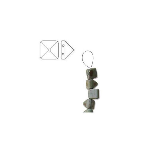 Perles à clous pyramide tchèques de 6 mm 25/fil - Blanc mat