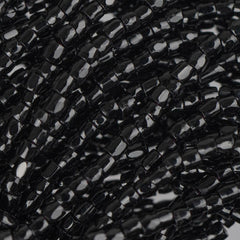 10/0 Czech 3 Cut Seed Beads Opaque Black Hank