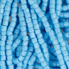 10/0 Czech 3 Cut Seed Beads Opaque Light Blue Hank