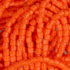 10/0 Czech 3 Cut Seed Beads Opaque Orange Hank