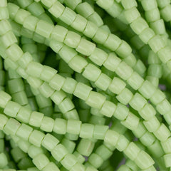 10/0 Czech 3 Cut Seed Beads Opaque Pale Green Hank
