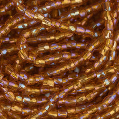 10/0 Czech 3 Cut Seed Beads Transparent Rainbow Dark Topaz Hank