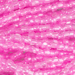 10/0 Czech 3 Cut Seed Beads Colour Lined Dark Pink Hank